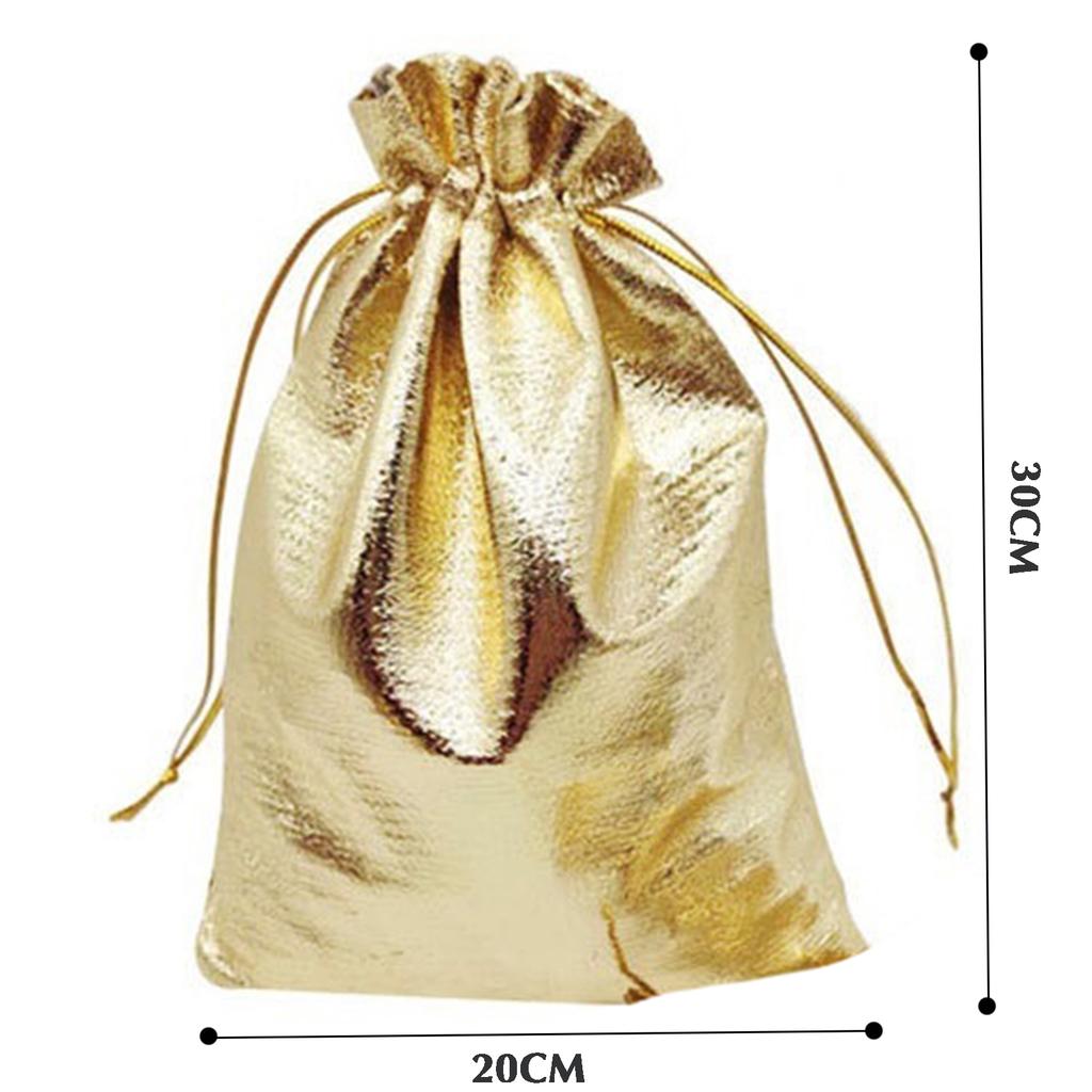 1pc Gold Silver Gift Bag Drawstring Pouches for Jewelry Storage Wedding Christmas Party Candy Packing 20*30cm Cloth Cookies Bags