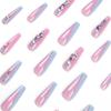 Spice Girl Wearing Nail Naked Powder Long Ballet Blue Rhinestone Wearing Nail Piece Nail Piece False Nail
