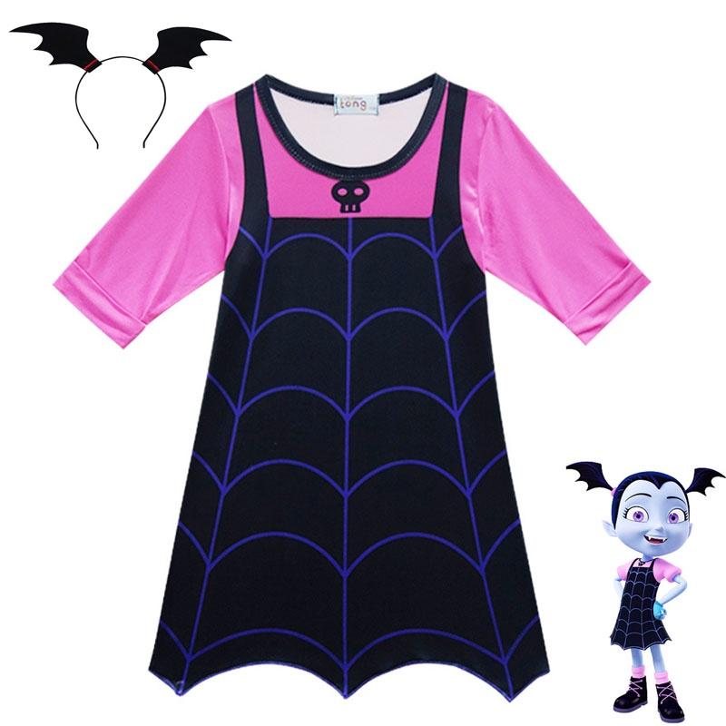 Vampirina Girls Cartoon One Piece Sweat Dress Holiday Party Cosplay Costume