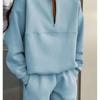 European-American Women's Thick Hoodie & Long Pants Two-Piece Set
