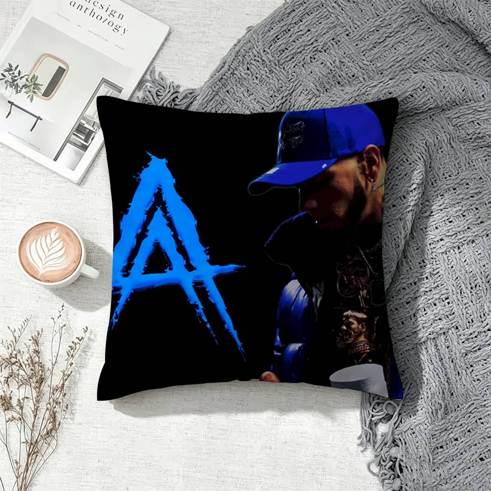 Top Rapper Anuel AA Square Double-Sided Printed Pillow Case Sofa Cushion Cover Bedroom Bedside Decor