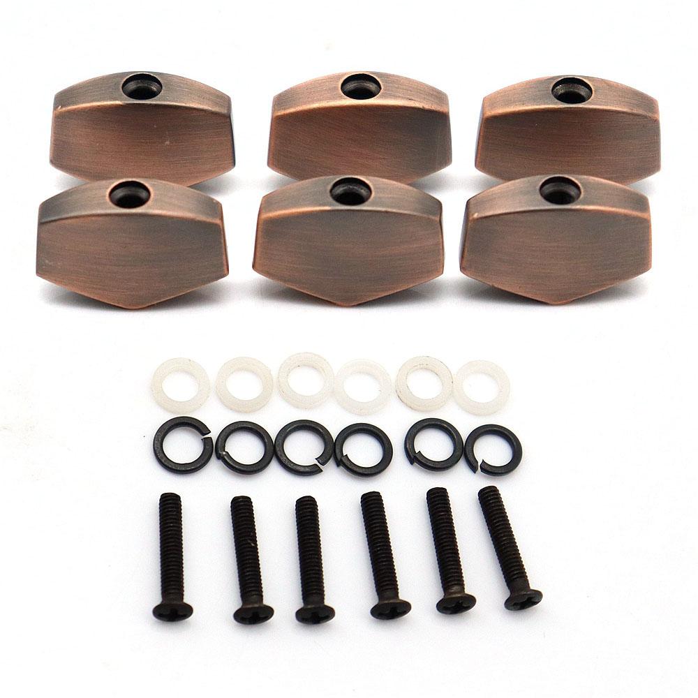 6pcs Guitar Tuners Machine Head Buttons Metal Tuning Key Square Buttons Head