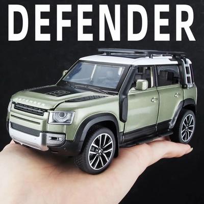 Neues Modellauto aus Druckguss im Maßstab 1/32, zum Zurückziehen, Sammlerstück für Land Rover New Defender 110, mit Ton und Licht, Geschenksammlung für Jungen, Ornamente