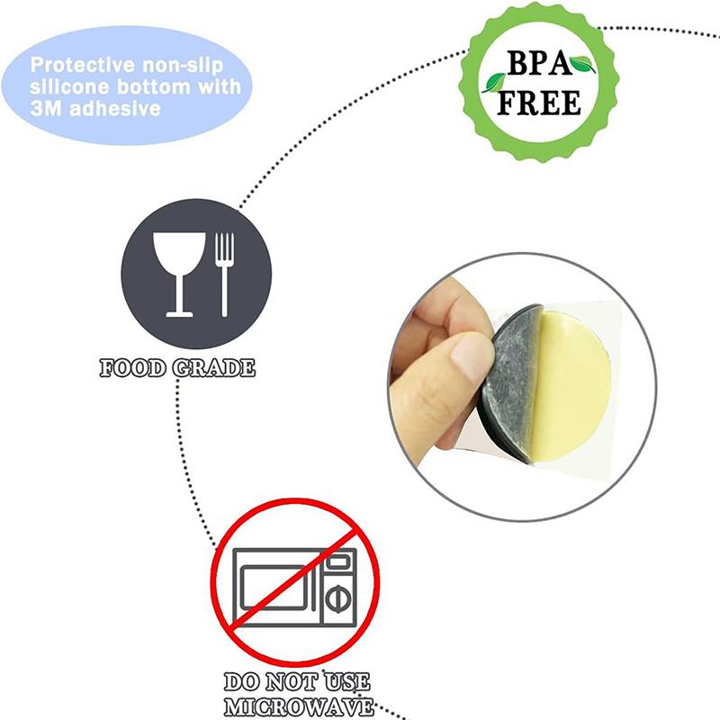 

4 шт. Силіконове дно стакана Захисне протиковзке силіконове дно з клеєм для кухонних стаканів для вина Прямі стакани Onesize