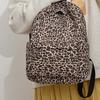 Nylon Students School Bag Retro Large Capacity Backpack Portable Leopard Print Backpack  for Gift