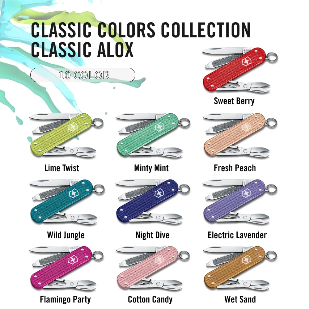 VICTORINOX Classic ALOX Classic Colors Night Dive Swiss Army Knife Knife Disaster Prevention Goods Outdoor Camping Gift Present Scissors Flathead