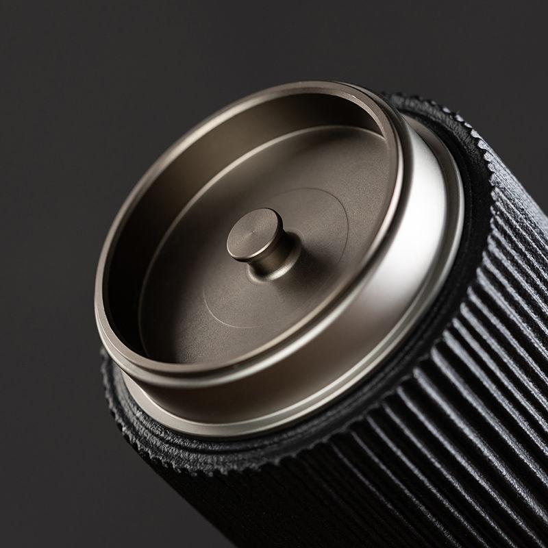 Black Ceramic Storage Jar Vertical Pattern Tea Can Alloy Double Lid Candy Box Kitchen Food Storage Container Home Decoration New