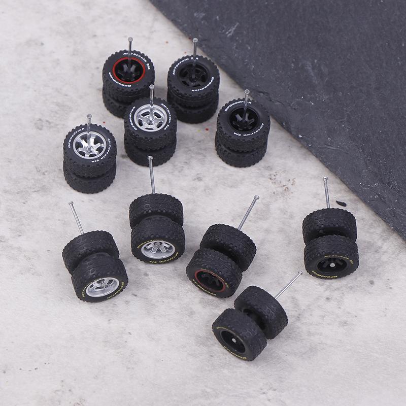 1 Pair Of 1/64 Off-Road Wheels 15Mm Dia Rubber Tires + Wheel 1:64 Model Car Suv Modified Parts For Remote Control Car