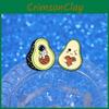 Adorable Cartoon Avocado Series Green Badge Cute Cat Astronaut Heart Shaped Metal Brooch