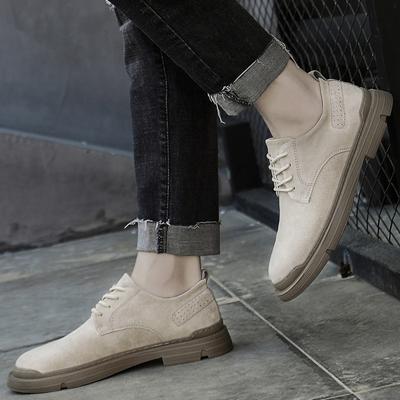Mens Shoes Suede Casual Natural Leather Men Handmade Comfy Outdoor Shoes Fashion Slip On Flat Shoe All-match Men's Oxfords Shoes