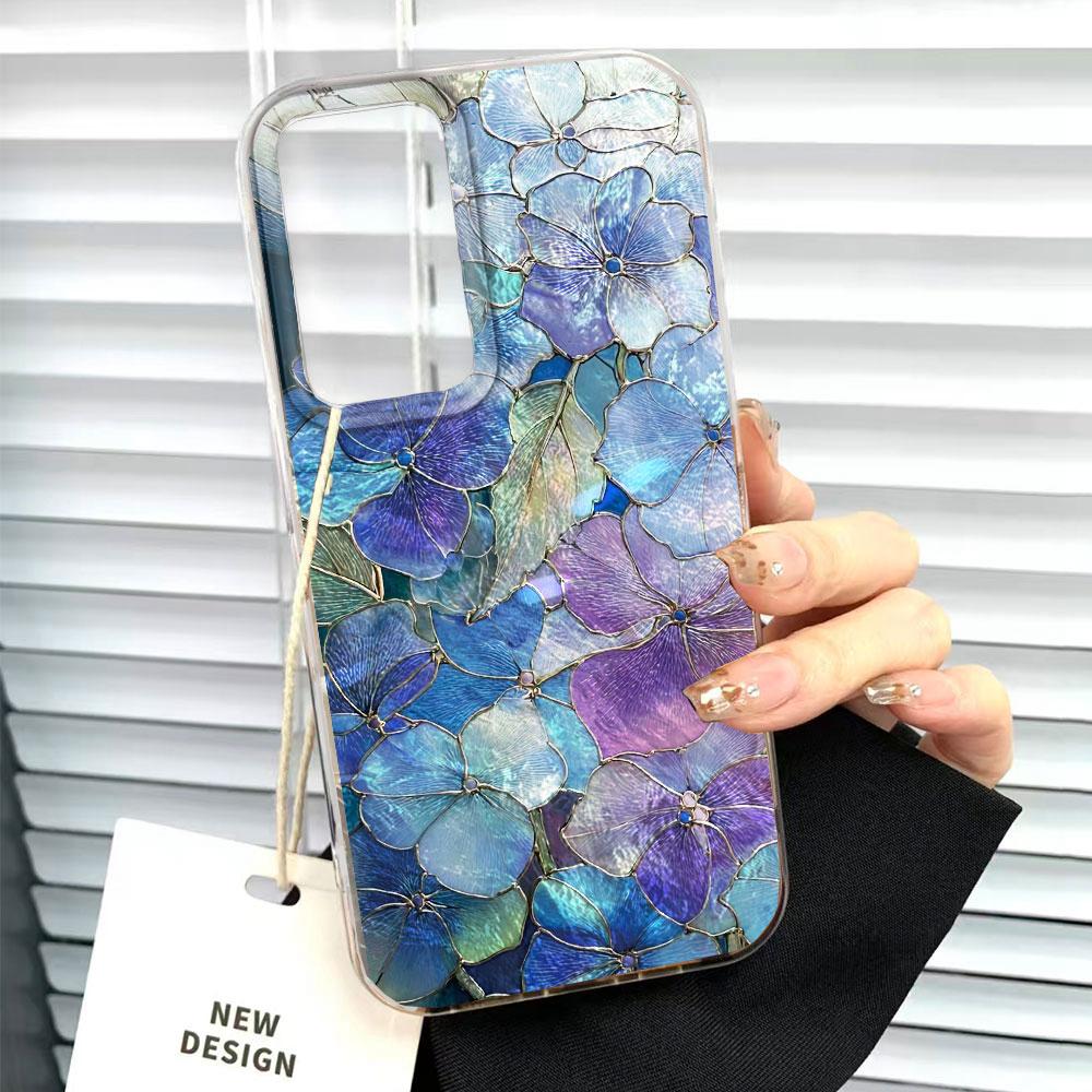 Чехол для телефона Samsung Galaxy S24 S26 Ultra S22 S23 S21 Plus S20 FE Корейский Ретро Художественный Градиентный Цветок Розы Женский tpu Чехол Ударопрочный Силикон Samsung S24 FE