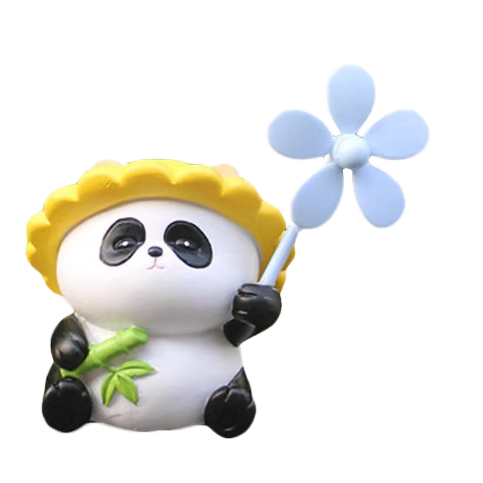 

Panda Ornament Cute Rugged Durable High Strength Panda Windmill Decoration for Car Electric Motorcycle Sticker Type