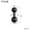 17Mm/20Mm/25Mm Aluminum Alloy Ball Head Double Ball Head Connecting Rod Motorcycle Camera Bracket Transfer Accessories