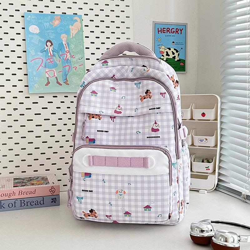 

Новый высококачественный, свежий и милый клетчатый милый мультяшный рюкзак, легкий рюкзак для старшеклассников