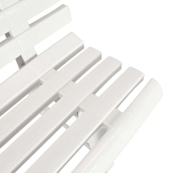 White Plastic Garden Bench - VidaXL - 145.5 Cm - Weatherproof - Easy Assembly