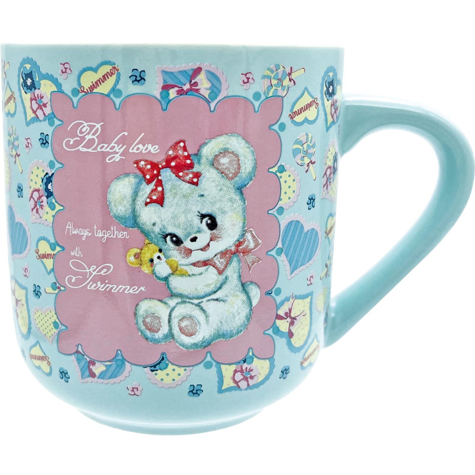 

Hugly Pencil Swimmer 11 x 9 300 Made in Swimmer Mug, All-Over Print, Art, Goods, Tableware, Blue, Approx. cm, ml, Japan, SAN4904-1 светло-синий