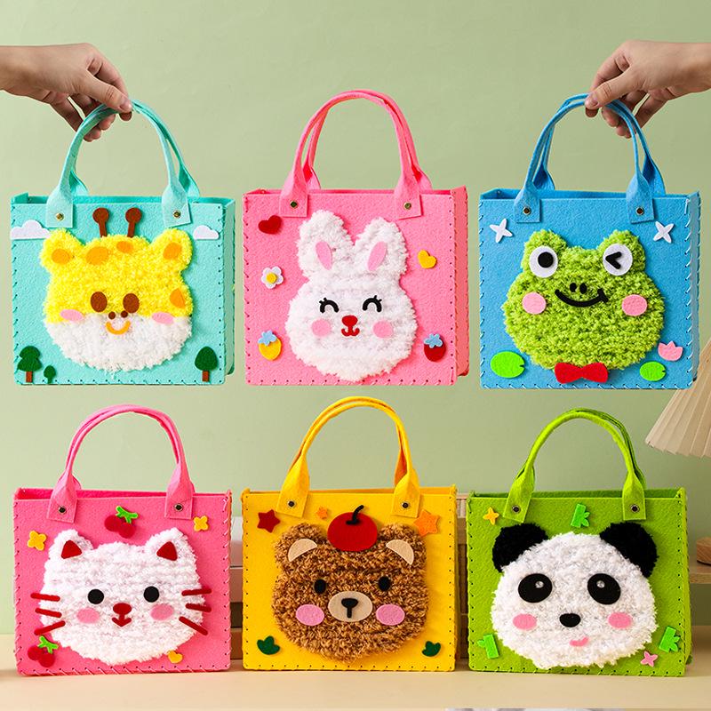 Cartoon Wool Embroidery Kit: Creative DIY Sewing for Kids Aged 3-6