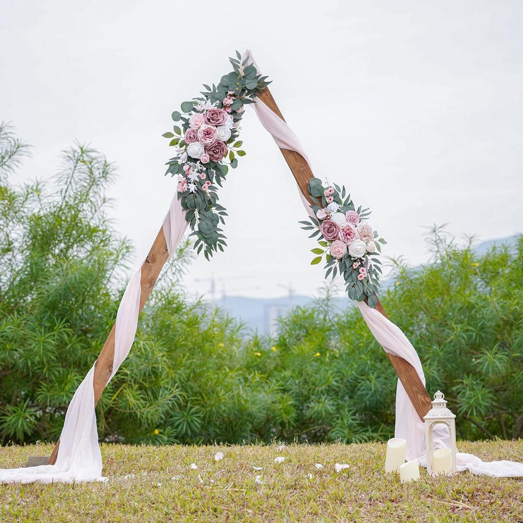 Artificial Wedding Arch Floral Swag Romantic Artificial Hanging Flowers Swag for Centerpiece Table Party Home Decor Pink White