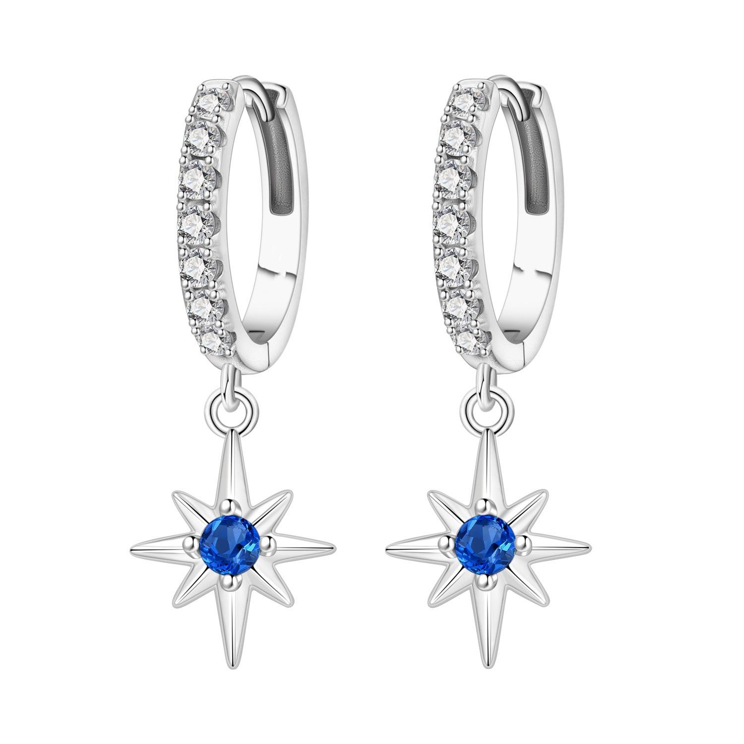 Asymmetric Star Moon Sun Diamond Earrings Gold Versatile Elegant Fashion Earrings for Women