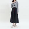 Sancai Plus Size Elastic High-Waist A-Line Long Skirt
