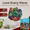 CRAFTHUB Wooden Jigsaw Puzzle - Mandala Succulents - Wooden Puzzle for Adults and Kids - Unique Tree Shape, Family Game, Adult Birthday Gift for