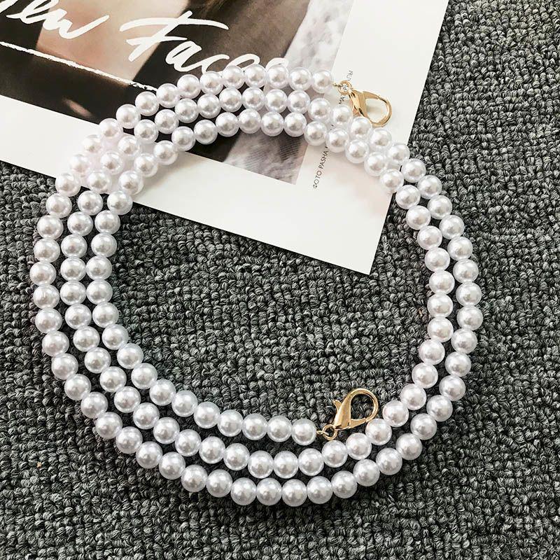 ABS Plastic Imitation Pearl Bag Chain, Crossbody Shoulder Strap