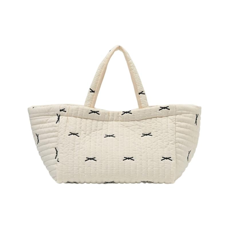 Reisetasche Wickeltasche für Frauen Große Kapazität Stickmuster Handtasche Kinderwagen Hängende Tasche Mama-Tasche