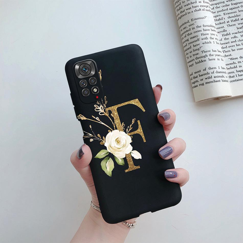 For Xiaomi Redmi Note 11 Pro Case Luxury Custom Name Letter Alphabet Phone Case For Xiaomi Redmi Note 11 11S Note11 Pro 5G Cover