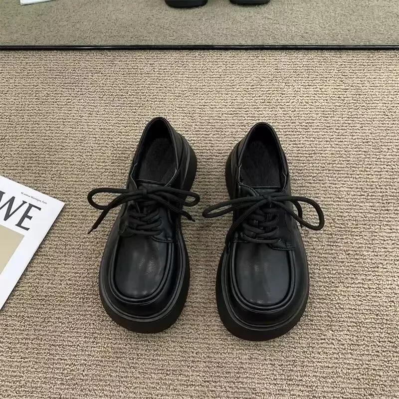 

Модные туфли Лолиты для женщин, японские туфли Мэри Джейн, женские винтажные туфли для девушек, студентов, JK, туфли на высоком каблуке и платформе, косплей, большие размеры 35 чёрный