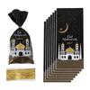 100pcs/set Mubarak Bags Plastic Cookie Candy Bag Ramadan Kareem Decor Islamic Muslim Party Supplies Eid Al-fitr Decor