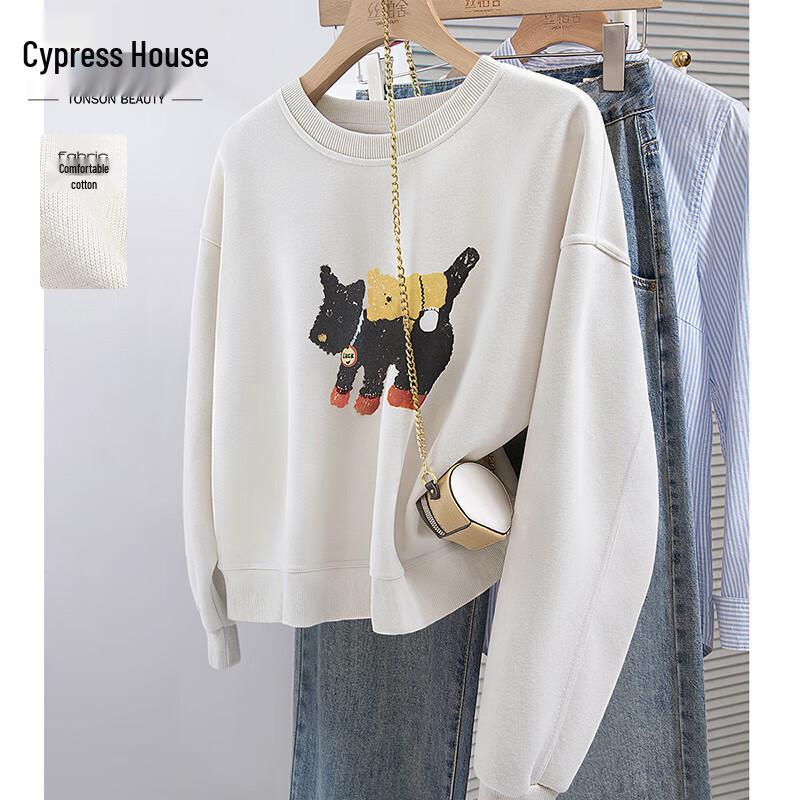 

Women s 2025 Autumn Cartoon Print Round Neck Loose Fit Sweatshirt One Size