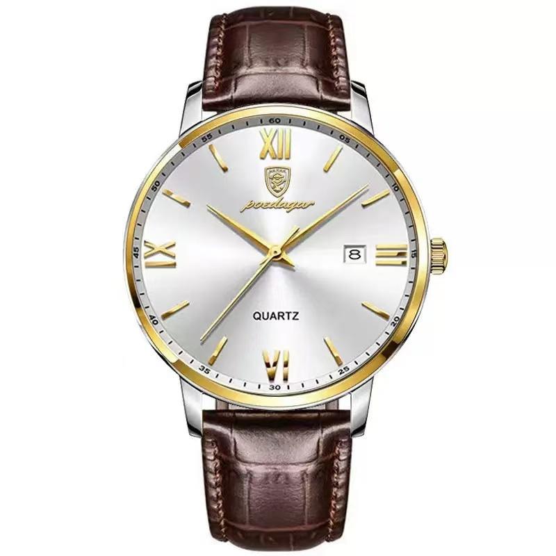 Luxury Business Quartz Watches for Men Leather Strap Original Casual Waterproof Man Watch High Quality Men's Wrist Watches