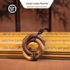 Handcrafted Yin Yang Car Pendant: Peach and Jujube Wood Qiankun Ring with Lightning Struck Wood, Seven Star Mini Design