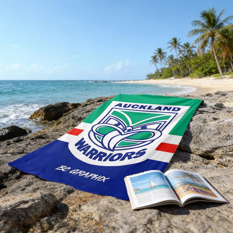 1pc Football Team (10) Beach Towel, Beach and Seaside Swimming Pool Equipment, Fashion Pattern, Rectangular, Travel Essentials