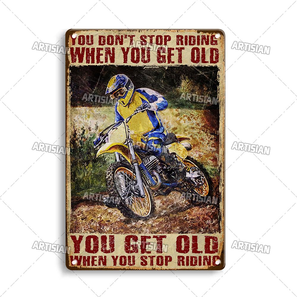 Artisian Motorcycle Metal Poster Motorbike Tin Plaque Racing Riding Decorative Plate Wall Decor Garage Bar Pub Club Hotel Cafe
