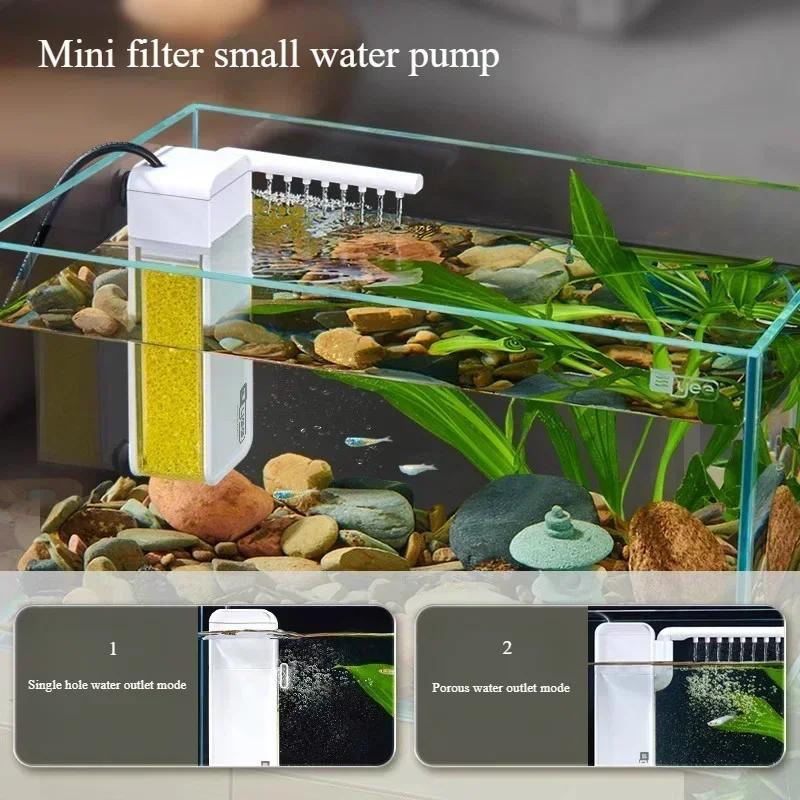 Mini Filter Aquarium Water Circulation Waterfall Rainy Silent Internal Small Fish Tank Filter Water Pump Aquarium Accessories