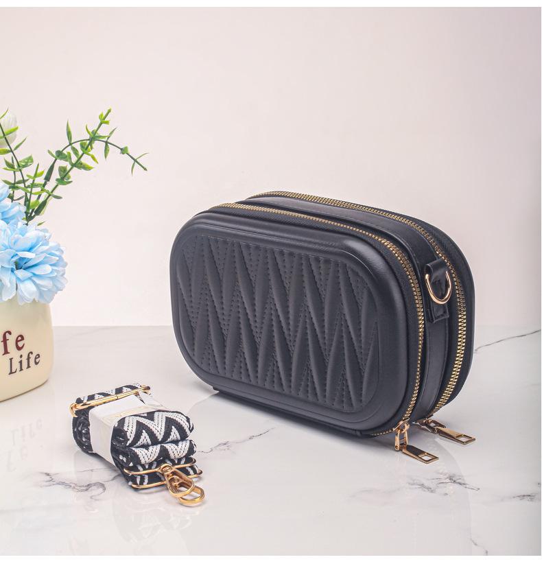

Geometric Pattern Makeup Bag Shoulder Strap Minimalist Waterproof Toiletry Bag for Women Travel Portable Cosmetic Organizer чёрный