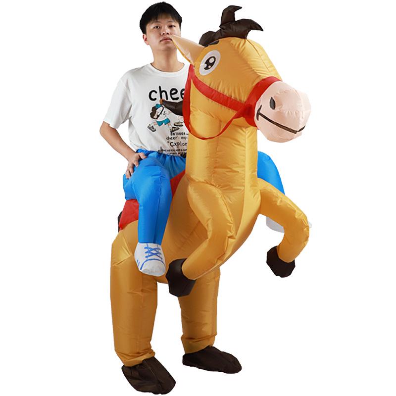 Costume da Mascotte Cavallo Gonfiabile da Passeggio - Abito da Performance per Adulti per Festival ed Eventi sul Palco