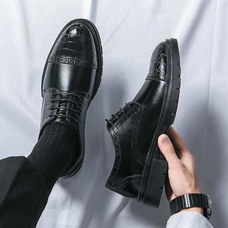 

Модные деловые коричневые кожаные туфли, мужские модные повседневные туфли, классические итальянские формальные туфли-оксфорды для мужчин, Zapatos Hombre 46 чёрный