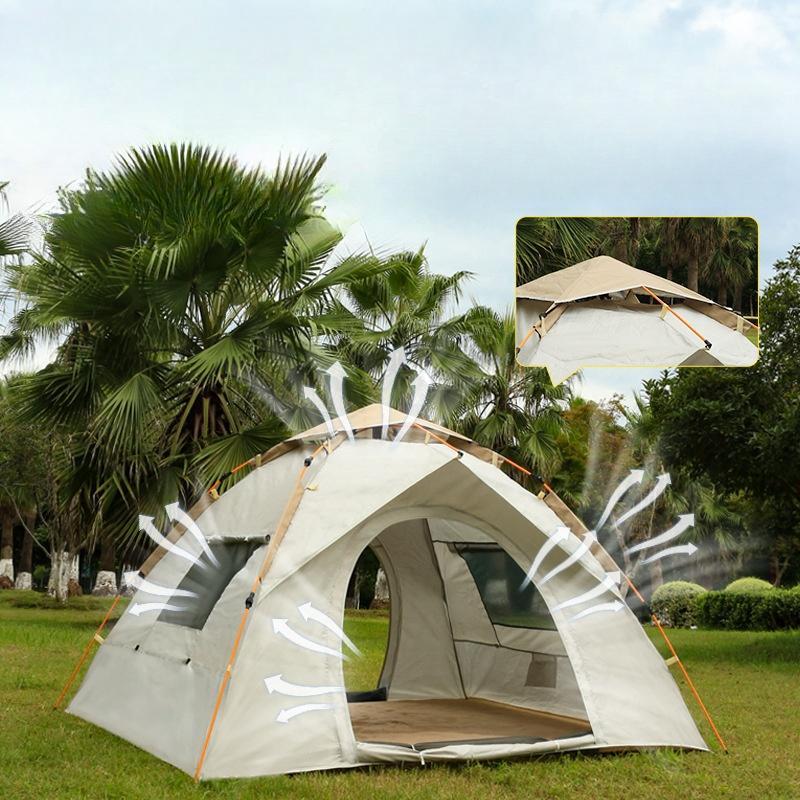 Travel Family Rainproof Windproof 1-4 Person Fully Automatic Tent Camping Sunshade Awning Shelter Beach Easy Open Hiking Tents