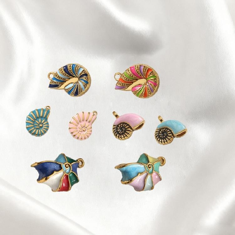 Stainless Steel Craft Charm Artistic Jewelry Component Conch Shape Necklace Making Accessories Suitable for Regular Use