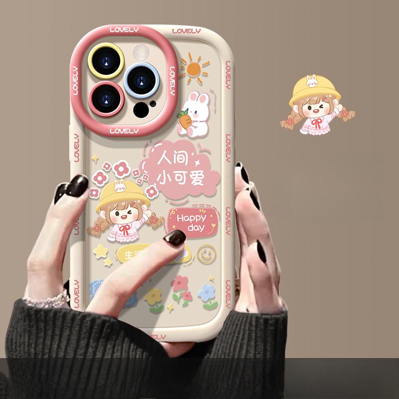 

Подходит для чехла для мобильного телефона Apple 15pro IPhone 13/14 Креативный Маленький Милый 12/11 Мультяшный Пуховый Чехол iPhone 15 Pro