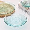 Nordic Gold Rimmed Lotus Leaf Glass Dinner Plate Set