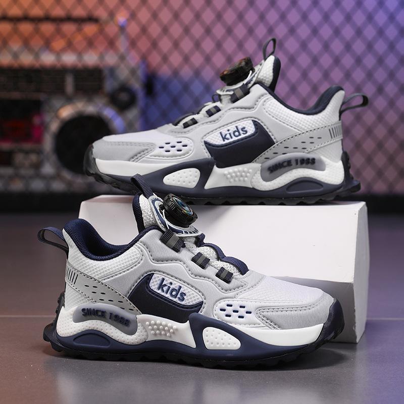 2025 Summer and Autumn New Boys Rotating Button Classmates Sports Shoes Comfortable and Lightweight Girls Running Shoes Trendy Brand