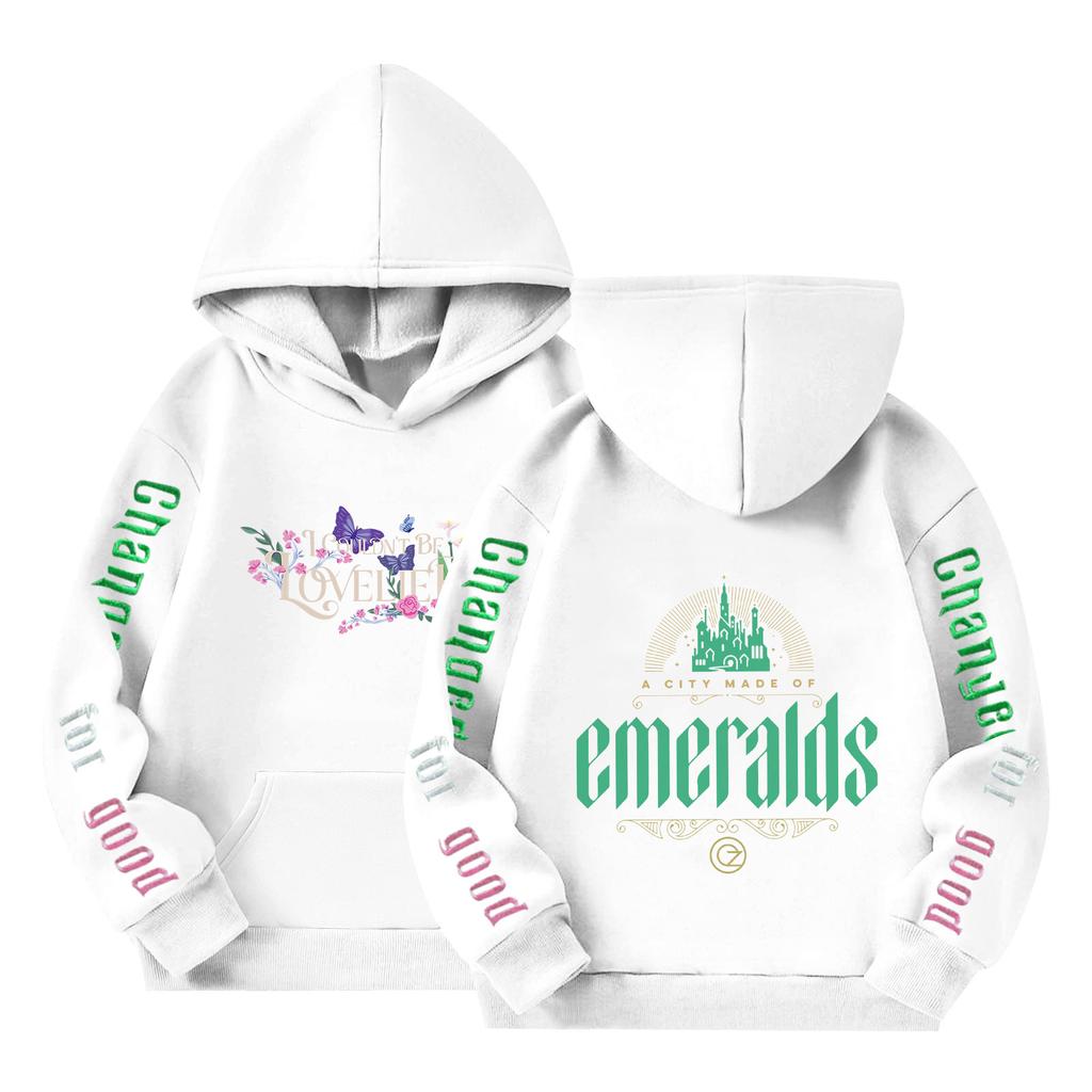 Kinder Langarm Lockerer Pullover Buchstabenaufdruck Kordelzug Kapuzen-Sweatshirt