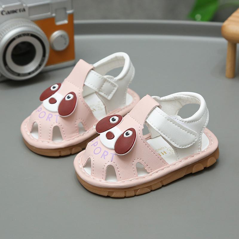 

Girls Beach Shoes Cute Dogs Kids Sandals Non-slip T-strap 2025 Summer New Baby Walking Shoes Soft Sole Versatile Size 16-20 16 розовый
