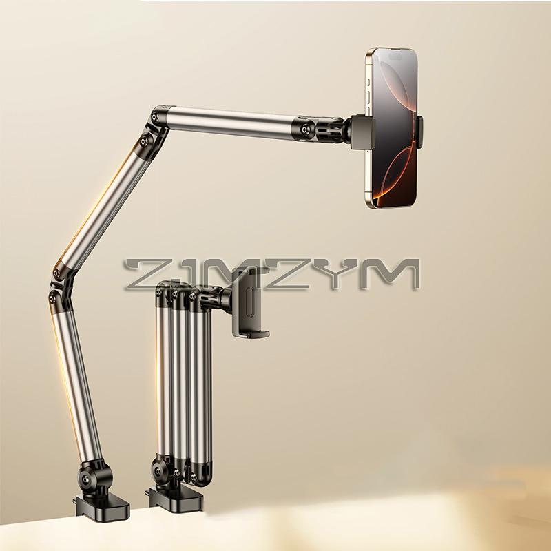 Tablet Holder Desk Stand with 360° Adjustable Foldable Metal Arm Tablet Bracket for Phone Tablet Universal