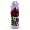 1PC Deep Red Watercolor Rose Graphic,750ml Color Plastic Sports Water Bottle,Leakproof Flip Straw Lid,Suitable for Sports Office Home Use