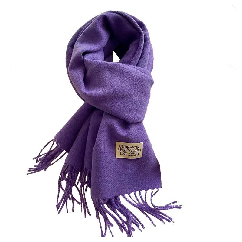 1PC Solid Color Warm 200x68CM Ladies Wraps Thick Shawls Large Scarf Soft Polyester Fiber