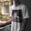 T-shirts Graphiques Mèmes Drôles Chat Fumeur Blague Brainrot Chat Cigarette T-shirt Femme Homme Mode Gothique Créatif Coton Manches Courtes